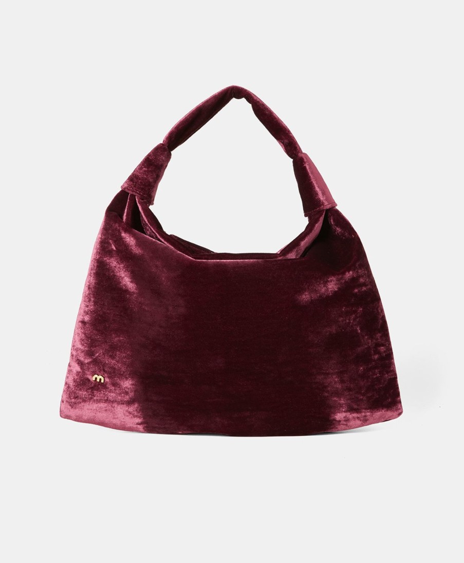 Shoes And Accessories Momoni | Francois Bag In Velvet - Bordeaux