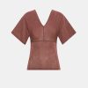 Clothing Momoni | Milly Tshirt In Lurex Jersey - Earth Brown