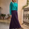 Clothing Momoni | Gaspard Skirt In Double Wool Viscose Gauze - Wine Red