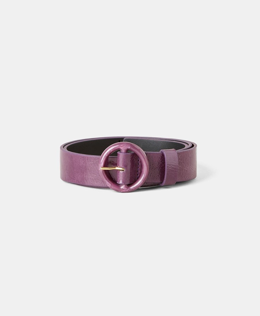 Shoes And Accessories Momoni | Damien Bis Belt In Naplak Leather - Blueberry