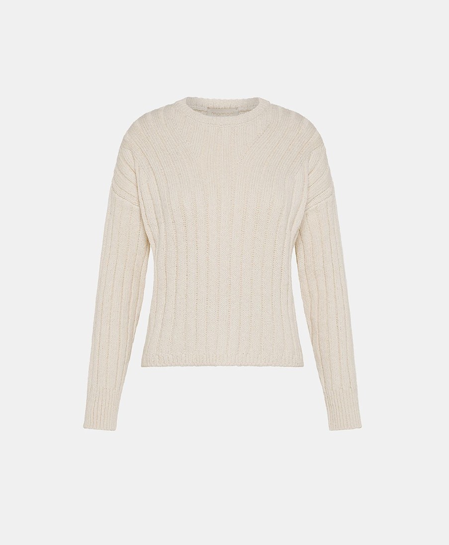 Clothing Momoni | Baumette Knitwear With Mixed Stitches - Cream