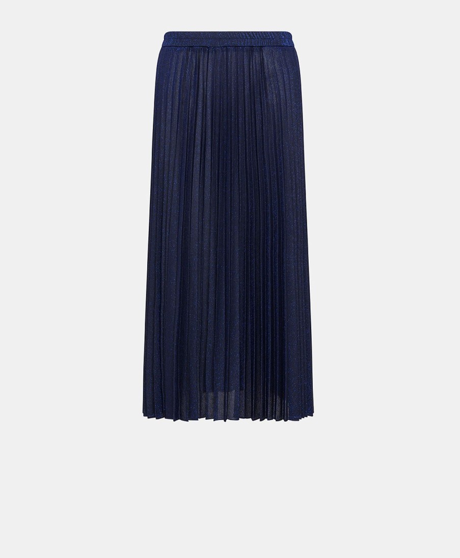 Clothing Momoni | Emi Skirt In Lurex Jersey - Blue