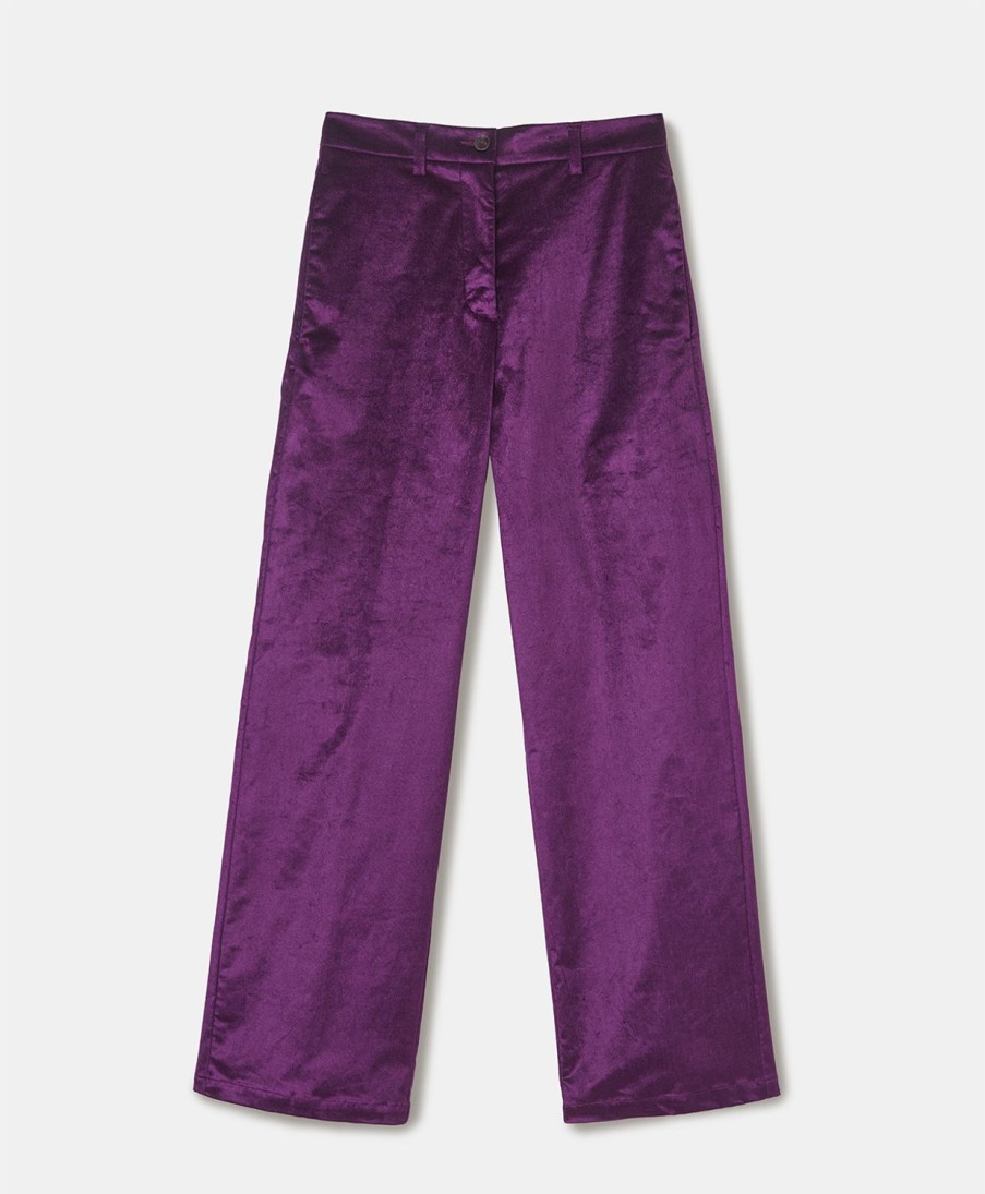 Clothing Momoni | Zibellino Pants In Shiny Needlecord - Purple