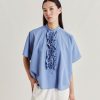 Clothing Momoni | Berenice Shirt With Cotton Voile - Light Blue