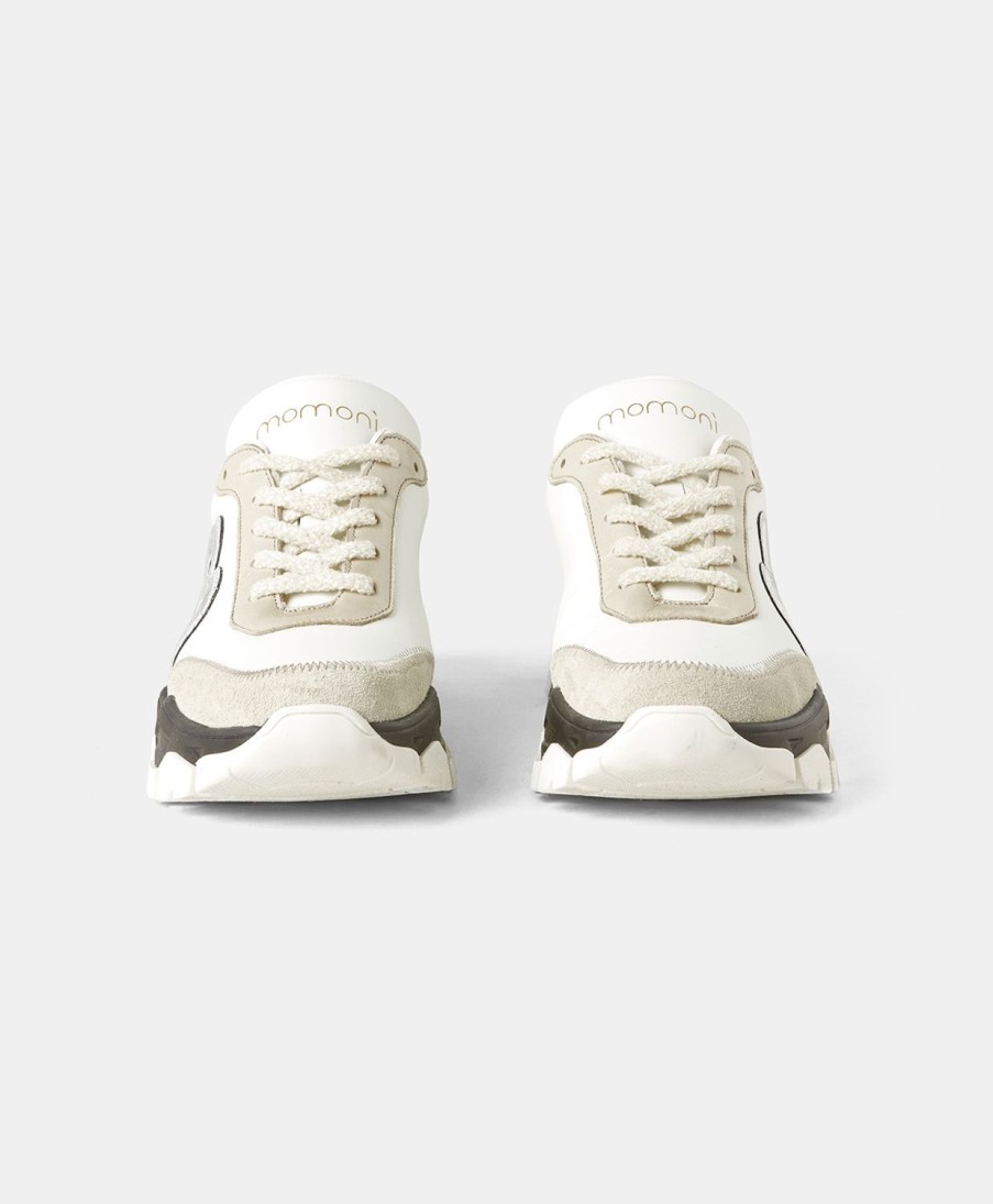 Shoes And Accessories Momoni | Puffin Sneakers In Leather - White/Black