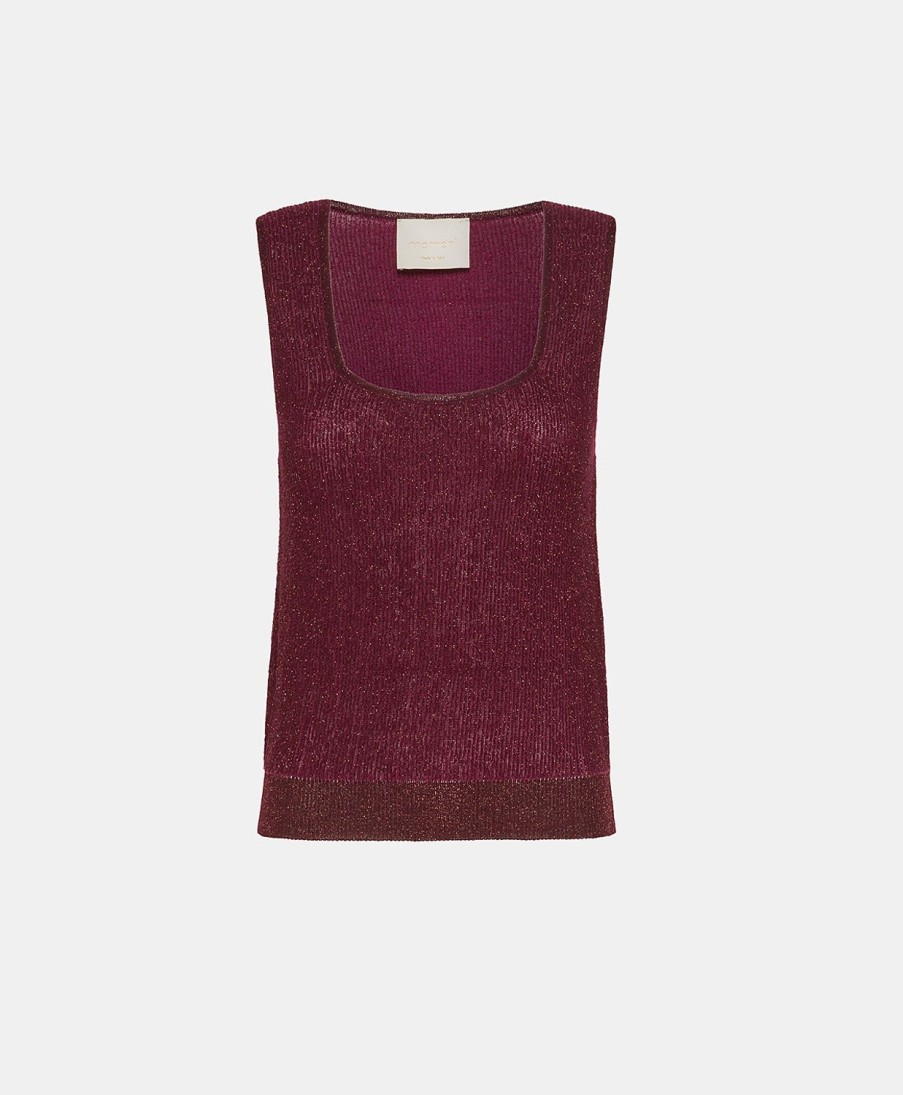 Clothing Momoni | Ella Knitwear In Light Alpaca/Lurex - Bordeaux