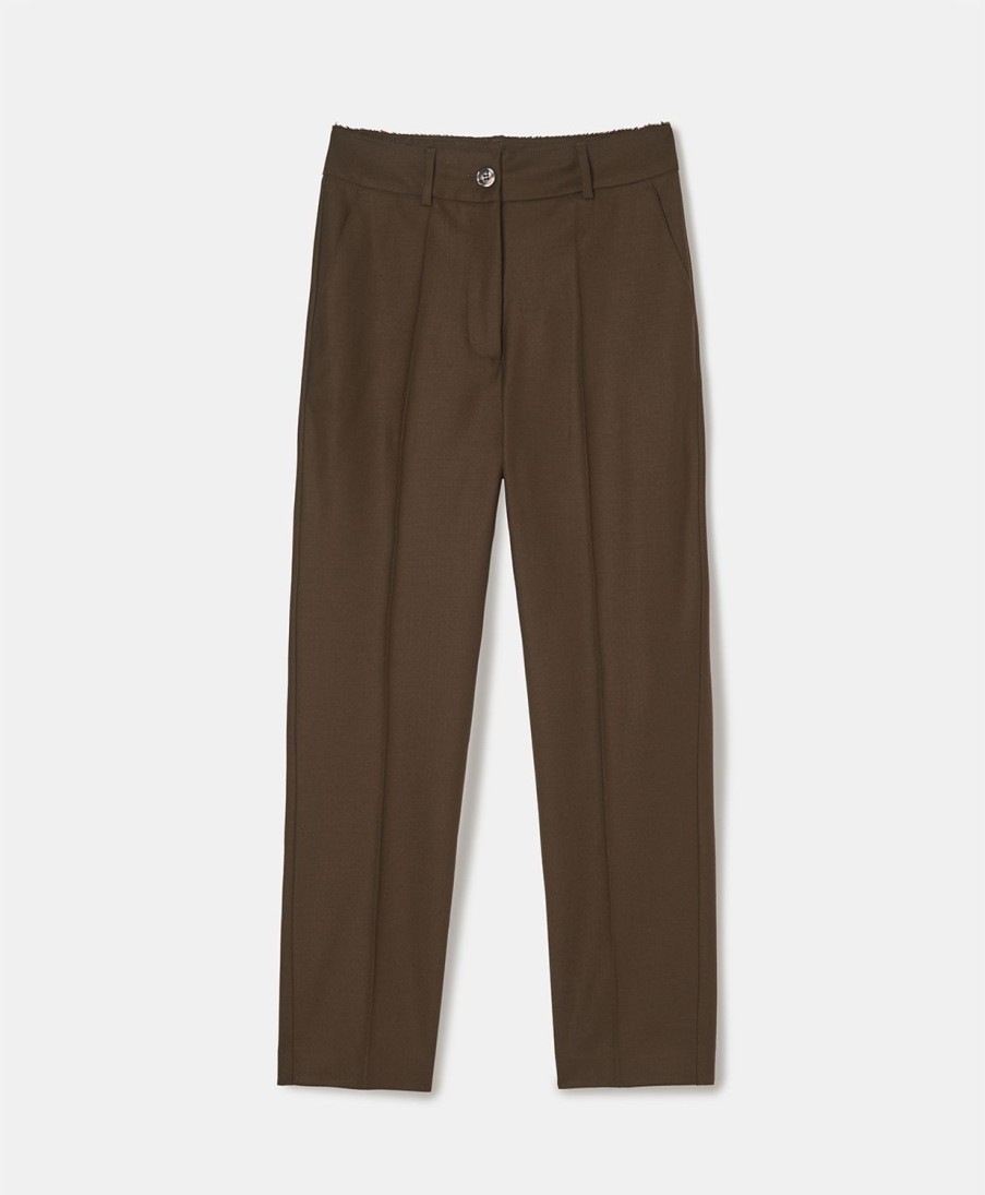 Clothing Momoni | Lyon Pants In Stretch Flannel - Army Green