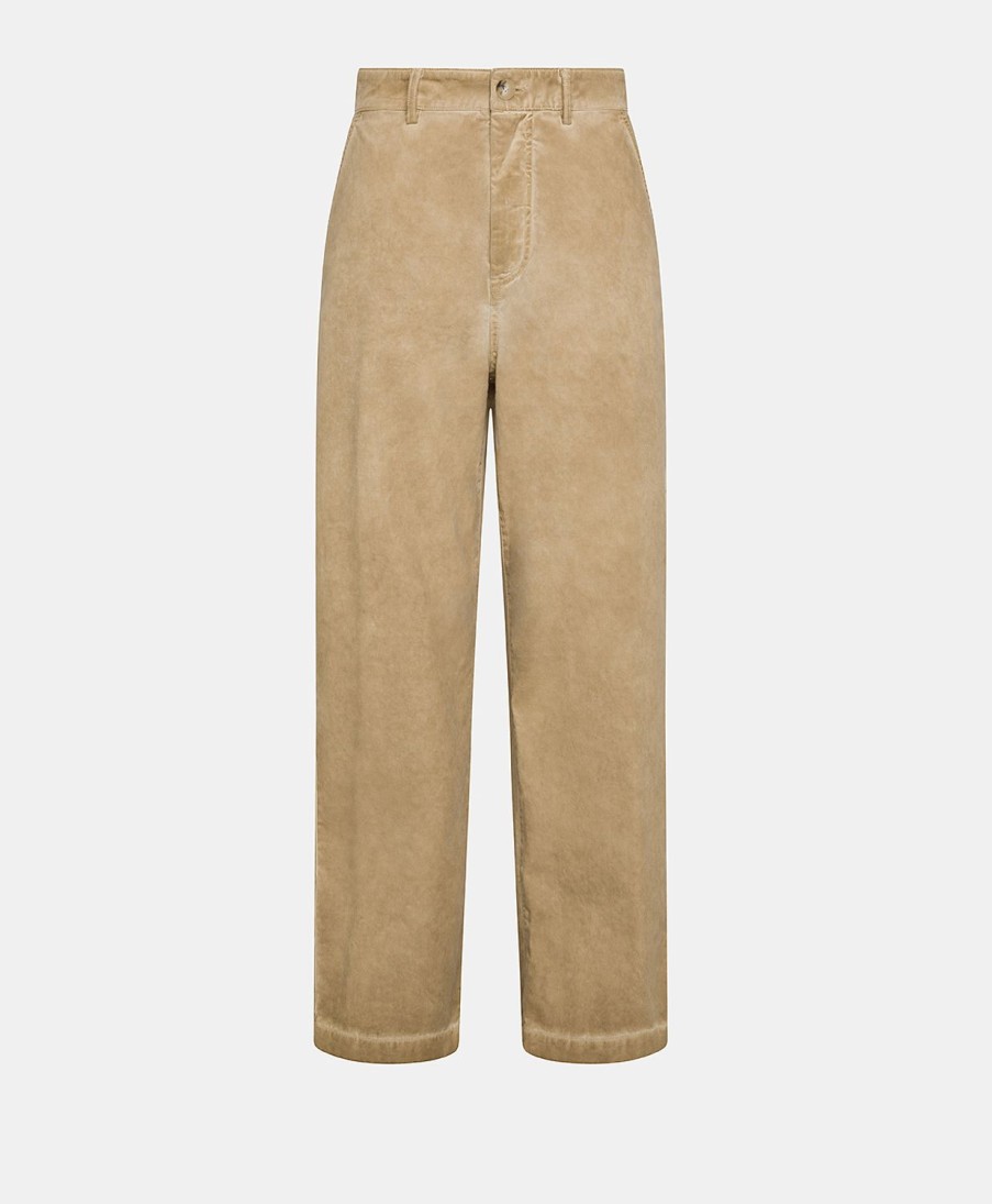 Clothing Momoni | Fucsia Bis Pant In Gabardine - Sand