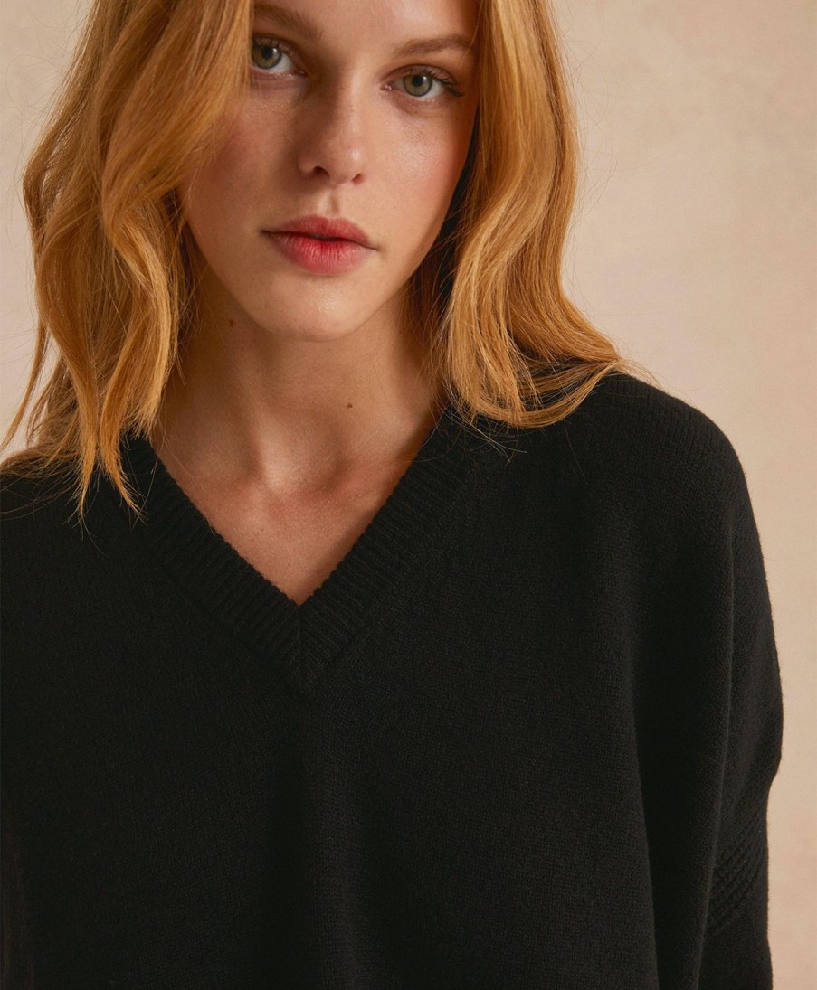 Clothing Momoni | Ariel Knitwear In Plain Wool/Cashmere - Black