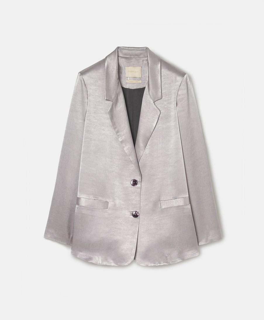 Clothing Momoni | Dayton Jacket In Satin Crepe - Lilac