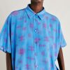 Clothing Momoni | Brooklyn Shirt In Crepe De Chine - Cornflower Blue/Fuchsia