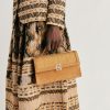 Shoes And Accessories Momoni | Sophie Bag In Raffia And Lame - Caramel