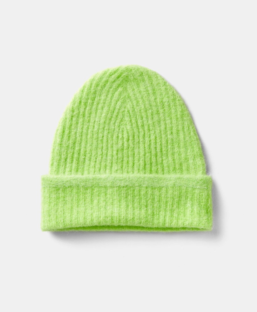 Shoes And Accessories Momoni | Zigolo Hat Fleece-Effect Baby Alpaca - Acid Green