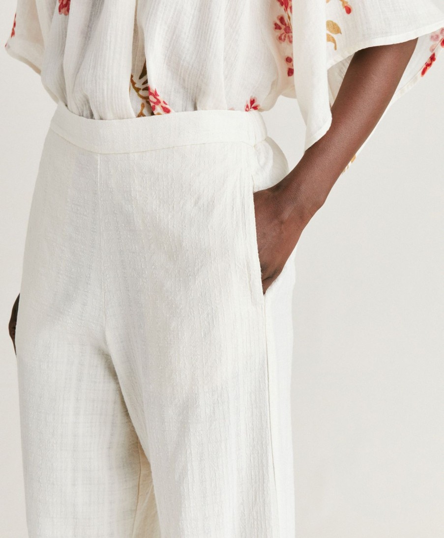 Clothing Momoni | Lucia Pant In Gauze - Cream