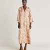 Clothing Momoni | Faro Dress In Silk Twill - Dusty Pink/Multicolour