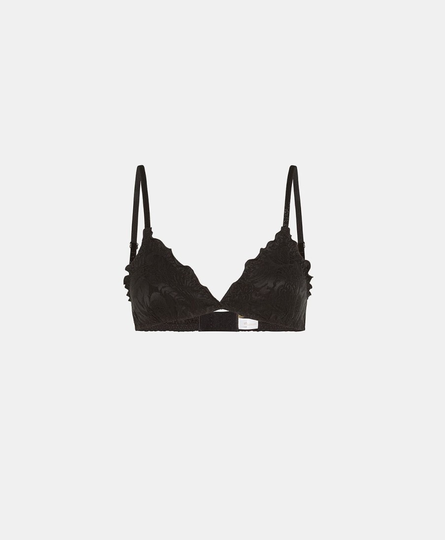 Underwear Momoni | David Bra In Jacquard Cupro - Black