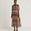 Clothing Momoni | Altamura Dress In Viscose/Linen - Cocoa Multicolour