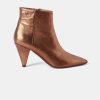 Shoes And Accessories Momoni | Aurelien Boots In Laminated Leather - Bronze