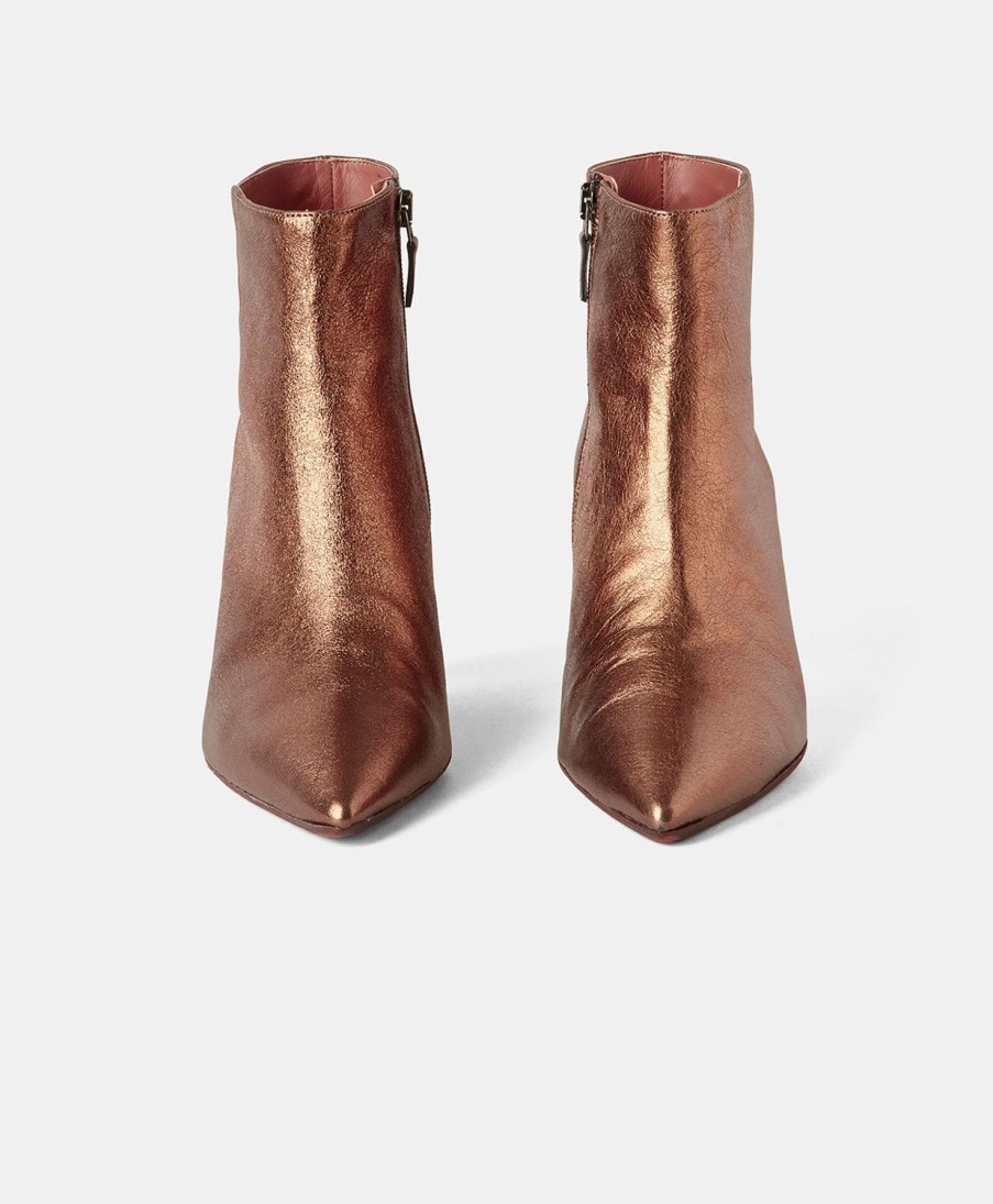 Shoes And Accessories Momoni | Aurelien Boots In Laminated Leather - Bronze