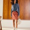 Clothing Momoni | Cerrosughera Skirt In Cold-Dyed Corduroy - Old Rose