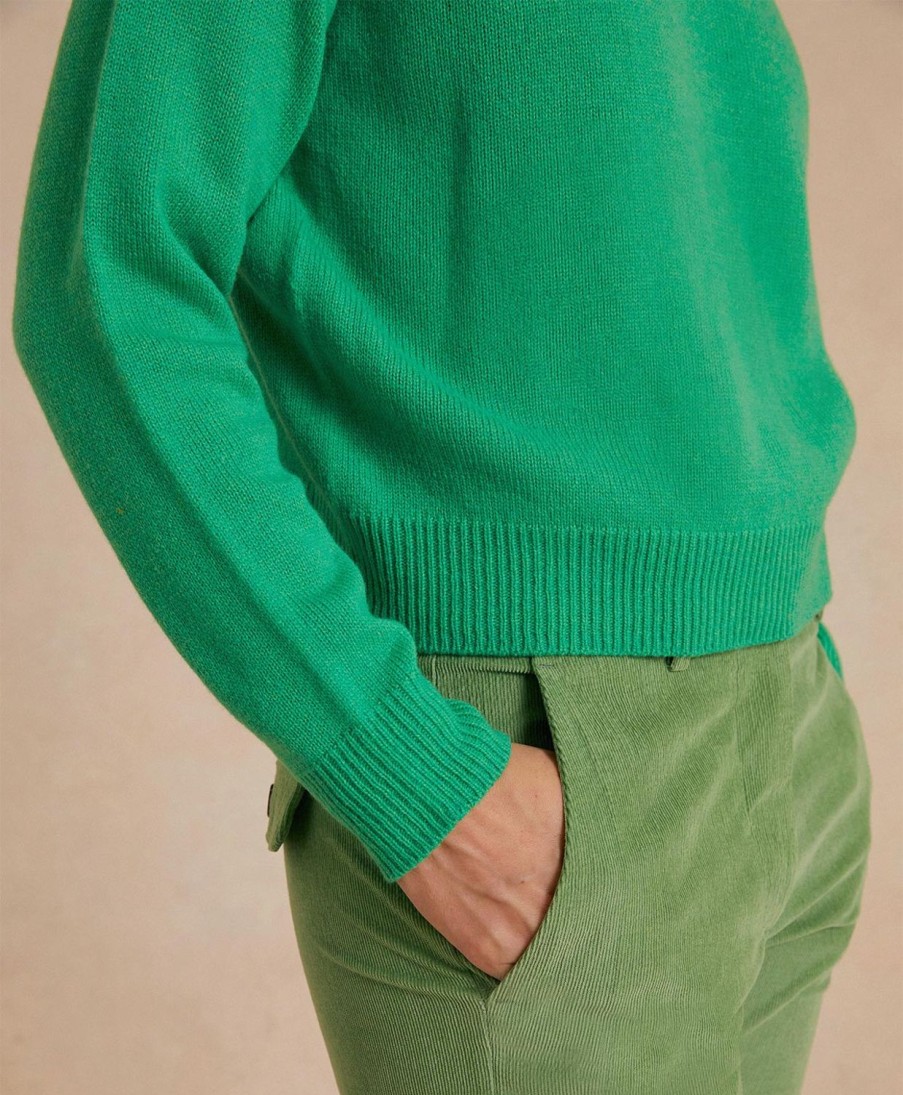 Clothing Momoni | Marmotta Knitwear In Plain Wool/Cashmere - Grass Green