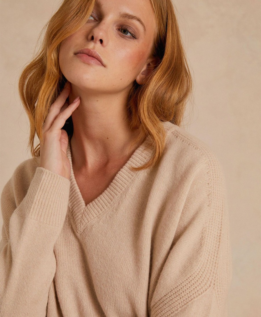 Clothing Momoni | Ariel Knitwear In Plain Wool/Cashmere - Beige