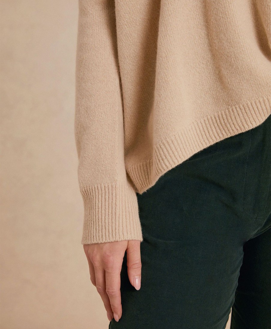 Clothing Momoni | Ariel Knitwear In Plain Wool/Cashmere - Beige