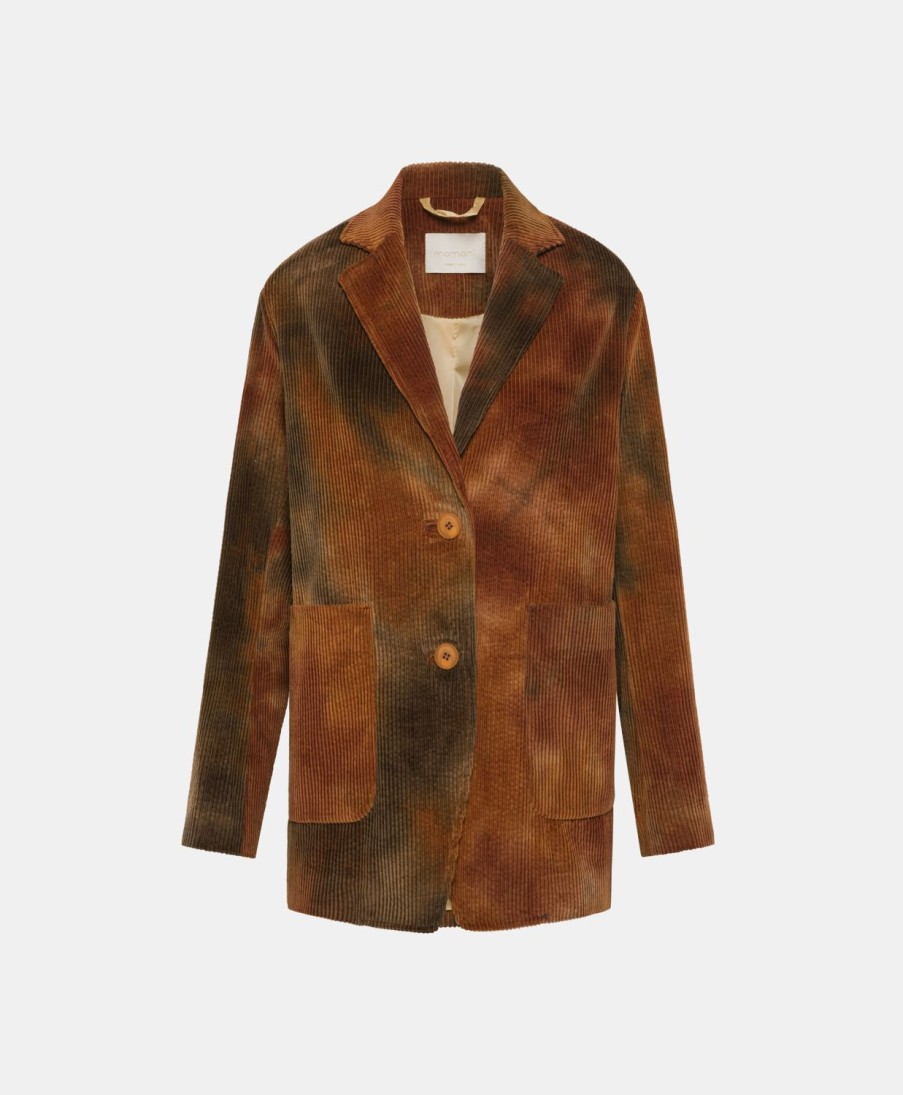 Clothing Momoni | Mindy Jacket In Tie Dye Corduroy - Multicolor Burnt