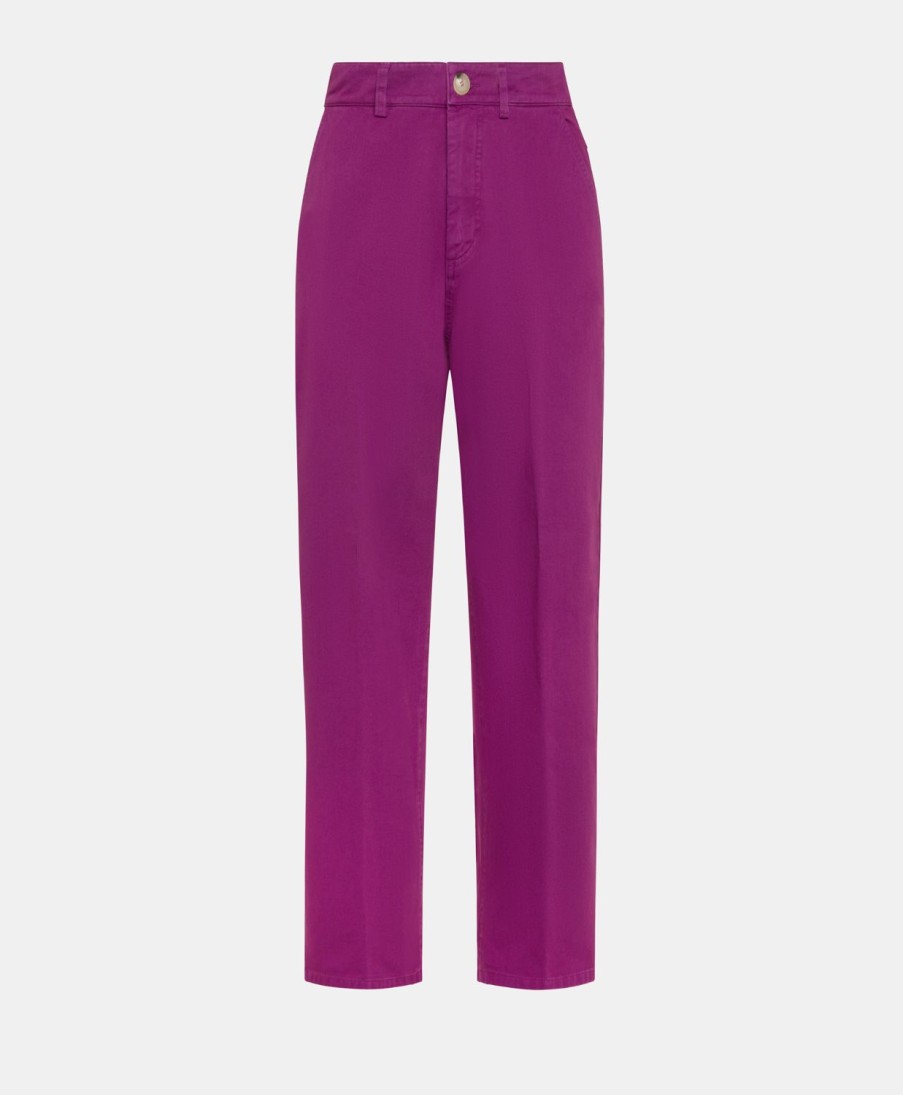 Clothing Momoni | Fucsia Bis Pant In Gabardine - Cyclamen