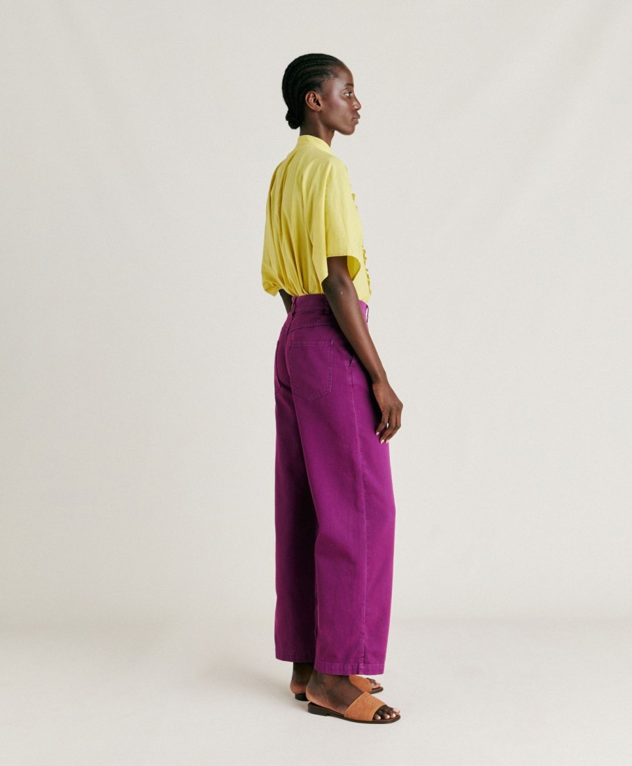 Clothing Momoni | Fucsia Bis Pant In Gabardine - Cyclamen