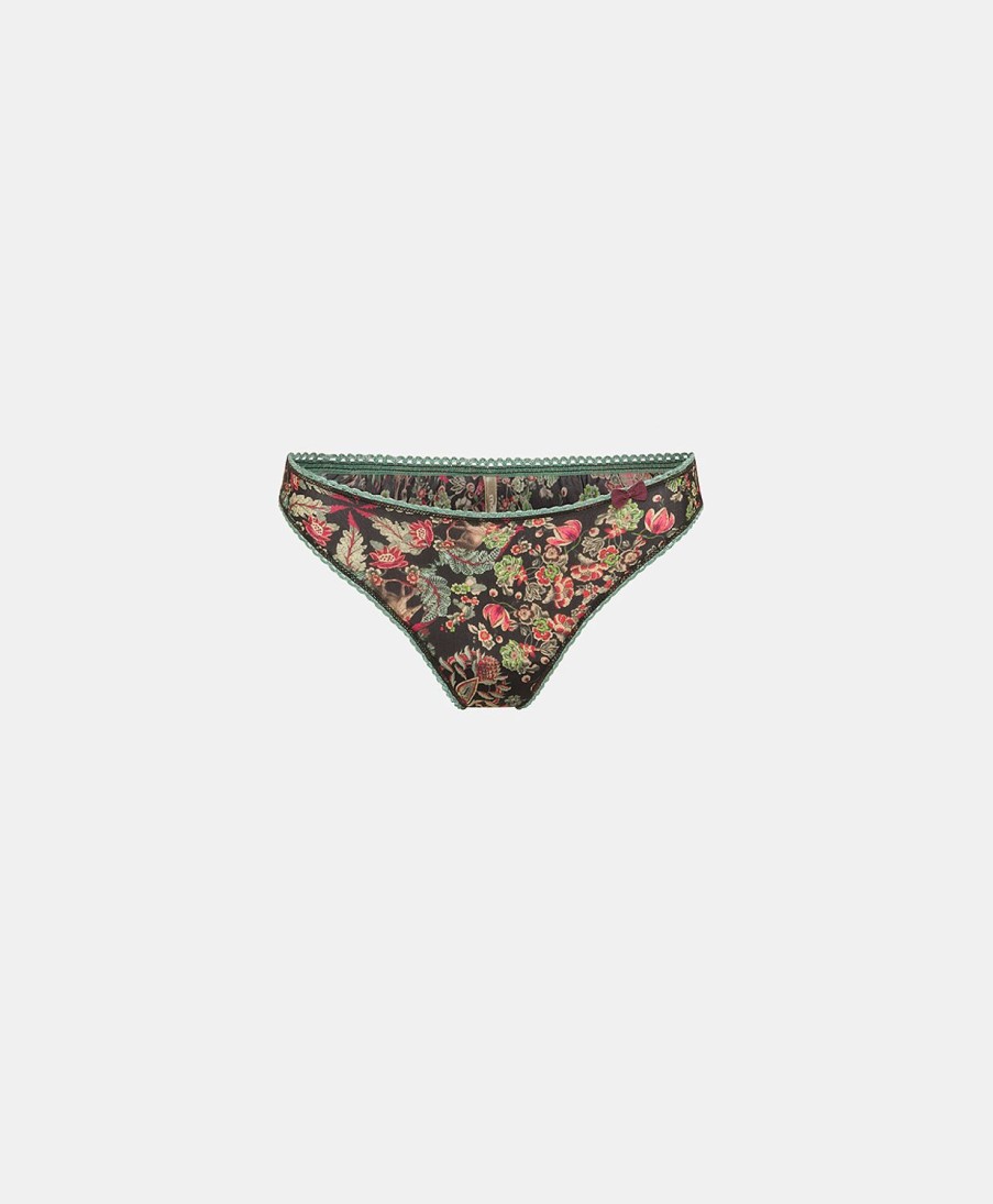 Underwear Momoni | Arca Slip In Printed Nylon - Black/Red