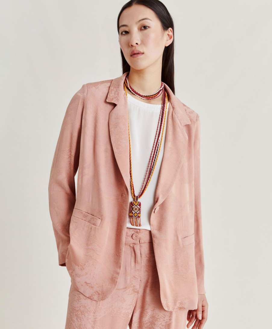 Clothing Momoni | Dayton Jacket In Cupro Jacquard - Pink