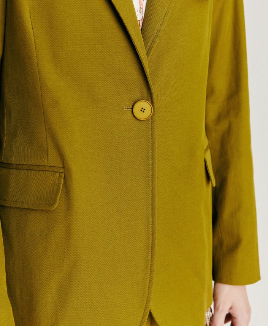 Clothing Momoni | Futura Jacket In Stretch Gabardine - Olive Green