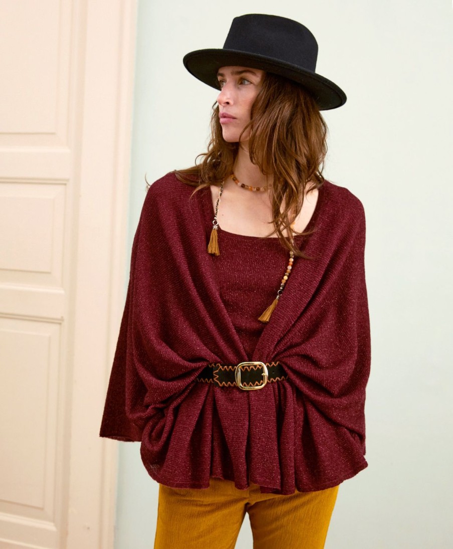 Clothing Momoni | Divina Knitwear In Light Alpaca/Lurex - Bordeaux