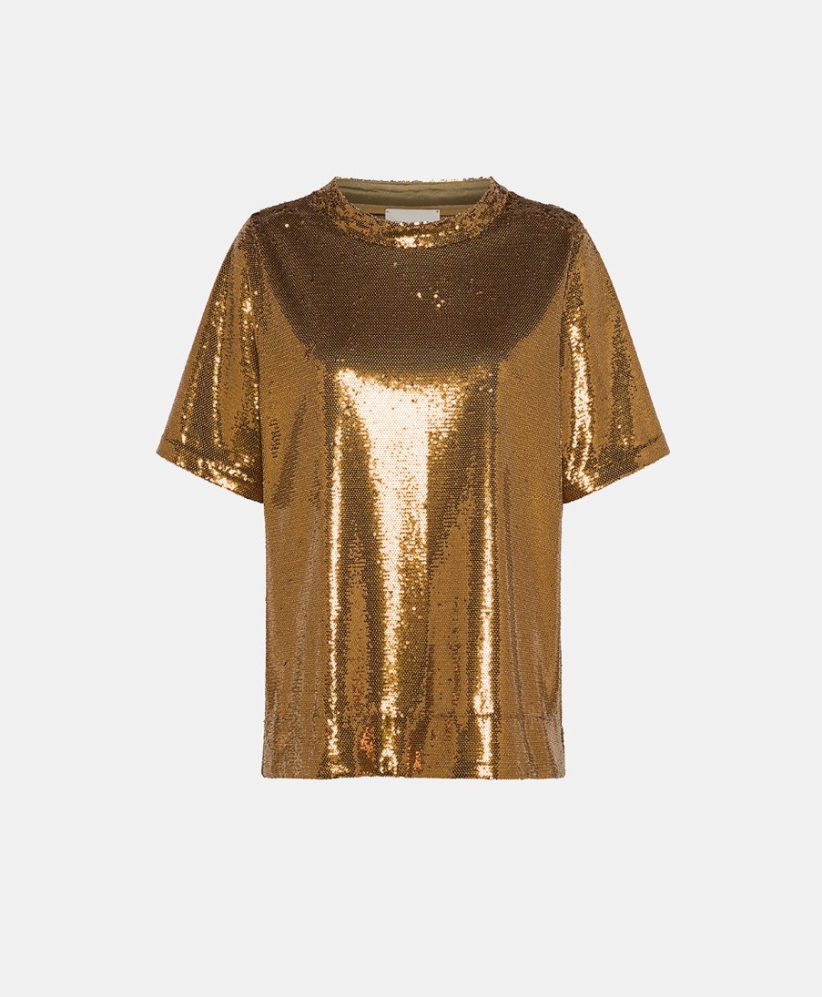 Clothing Momoni | Iora Tshirt In Sequins - Bronze