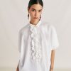 Clothing Momoni | Berenice Shirt With Cotton Voile - Cream