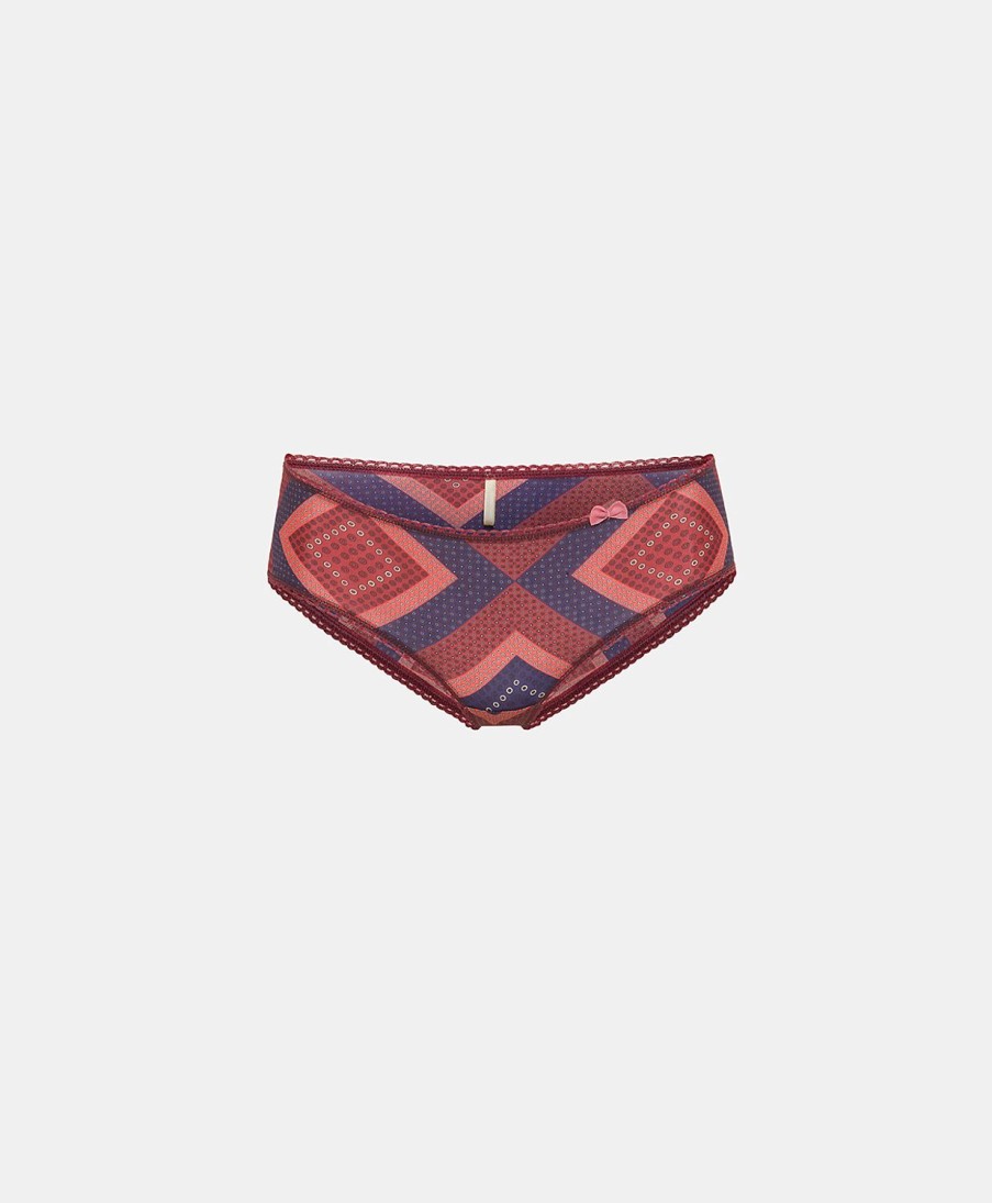 Underwear Momoni | Amaca Slip In Printed Nylon - Red/Purple