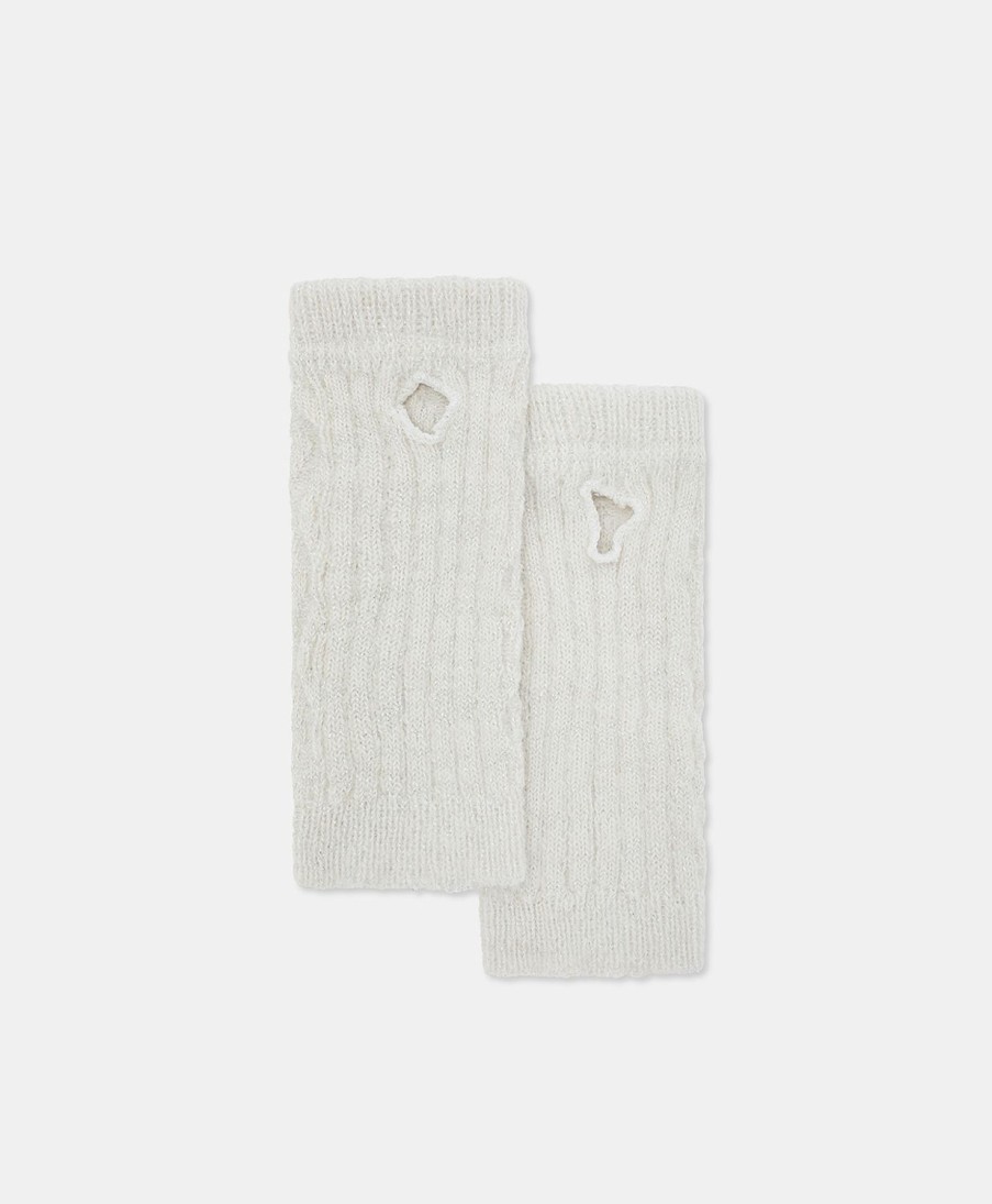 Shoes And Accessories Momoni | Augustine Gloves In Mohair - White