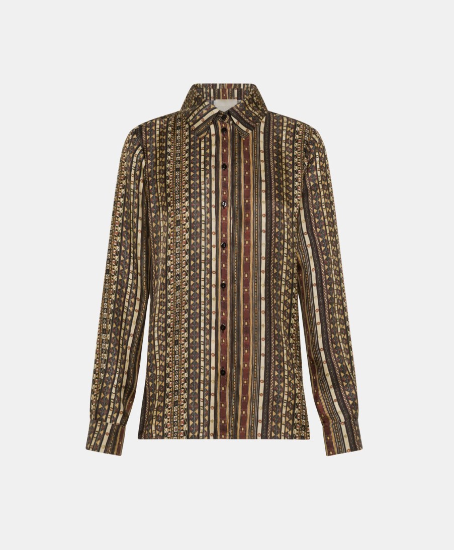 Clothing Momoni | Arles Shirt In Silk Twill - Multicolor Black