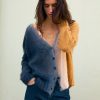 Clothing Momoni | Cardigan Clement With Tie Dye Half - Blue/Camel