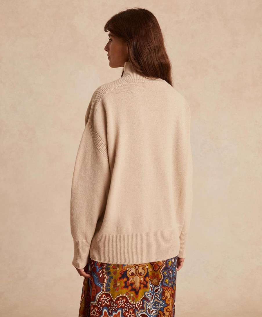 Clothing Momoni | Cosme Knitwear In Plain Wool/Cashmere - Beige