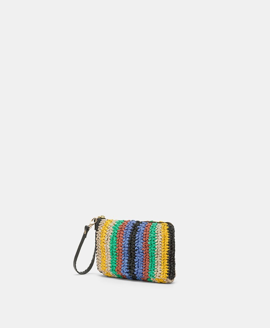 Shoes And Accessories Momoni | Yamir Bag In Striped Raffia - Multicolor