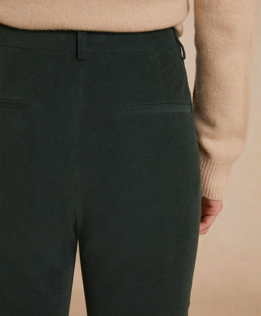 Clothing Momoni | Lyon Pant In Stretch Corduroy - Dark Green