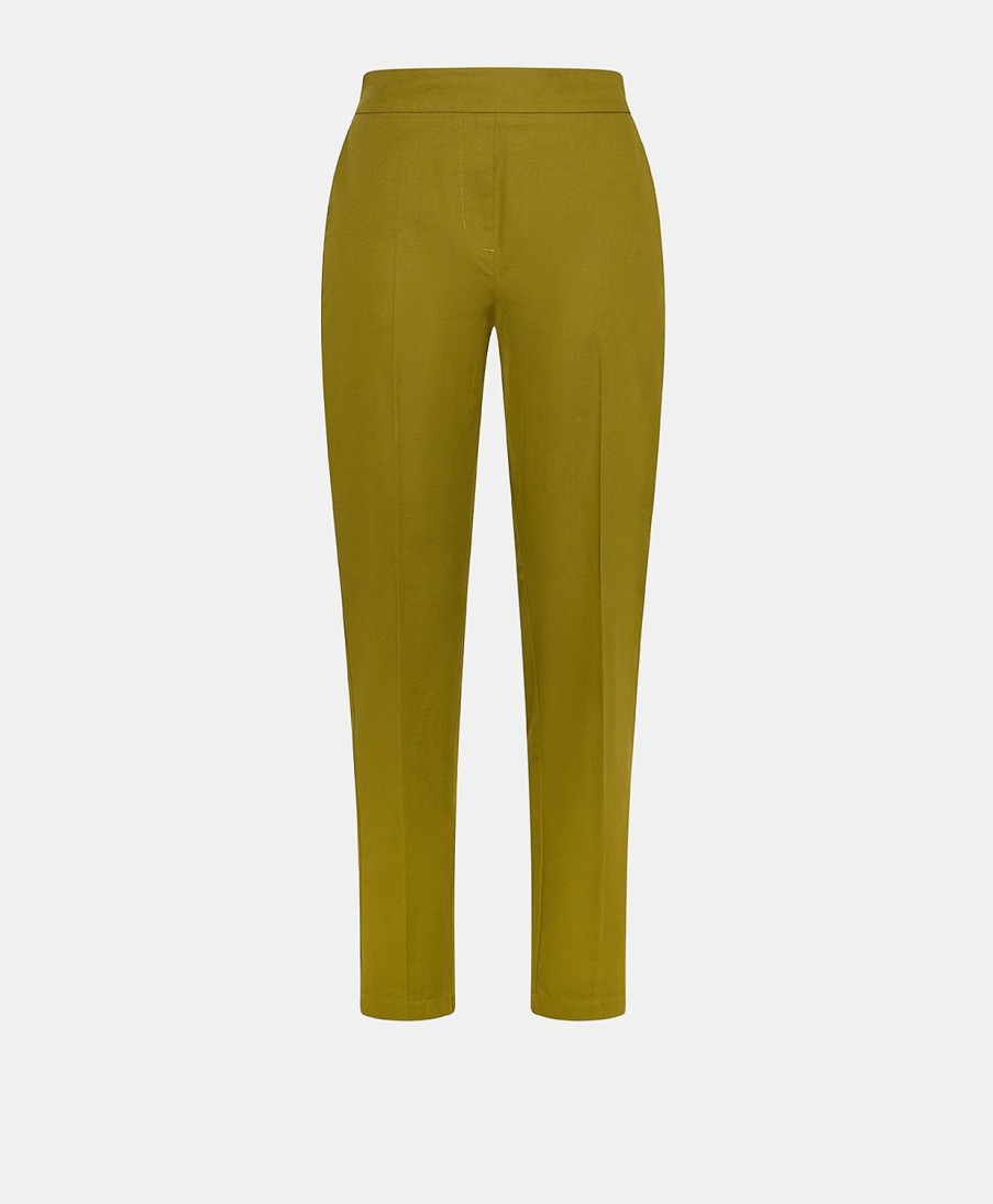 Clothing Momoni | Haiti Pant In Stretch Gabardine - Olive Green