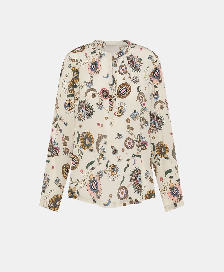 Clothing Momoni | Hector Blouse In Printed Crepe De Chine - Cream/Multicolor Pink