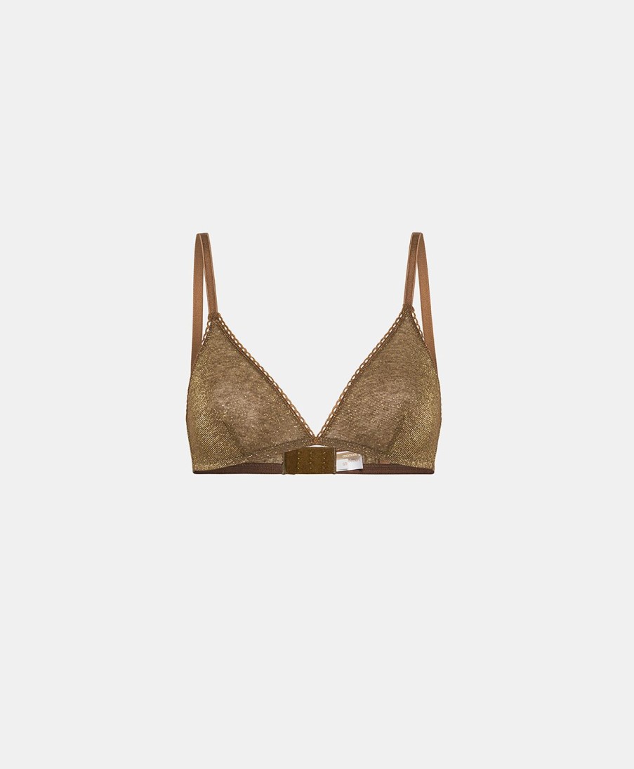 Underwear Momoni | Amethist Bra In Lurex Jersey - Cigar Brown