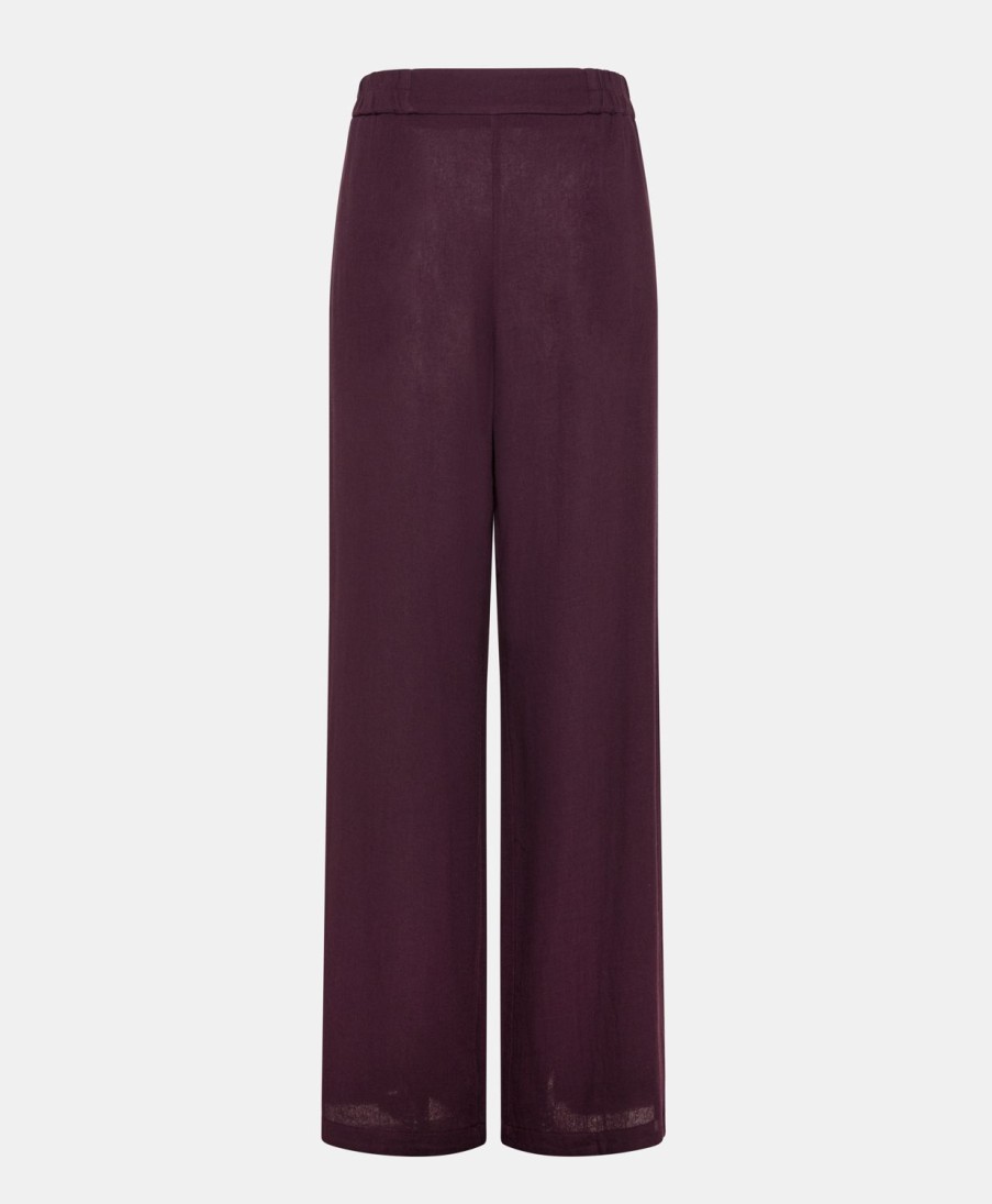 Clothing Momoni | Baccarat Pant In Double Wool Viscose Gauze - Wine Red