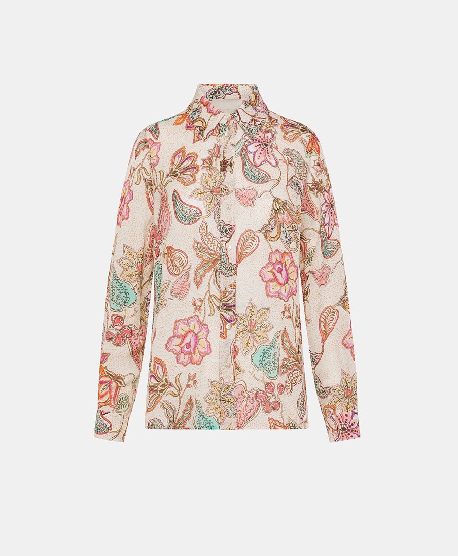 Clothing Momoni | Estreta Shirt In Viscose/Linen - Multicolor Pink