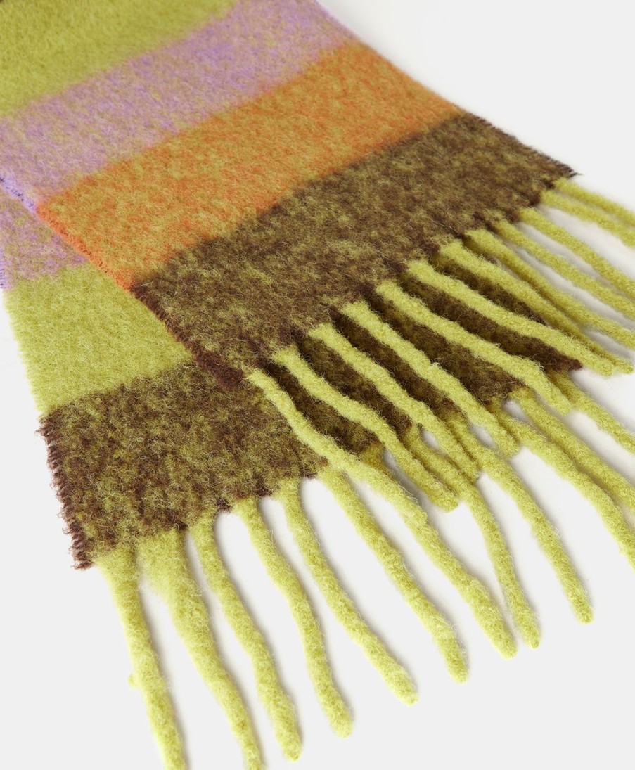 Shoes And Accessories Momoni | Benjamin Scarf In Striped Alpaca - Oil/Lilac