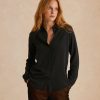 Clothing Momoni | Meudon Shirt In Silk Crepe Blend - Black